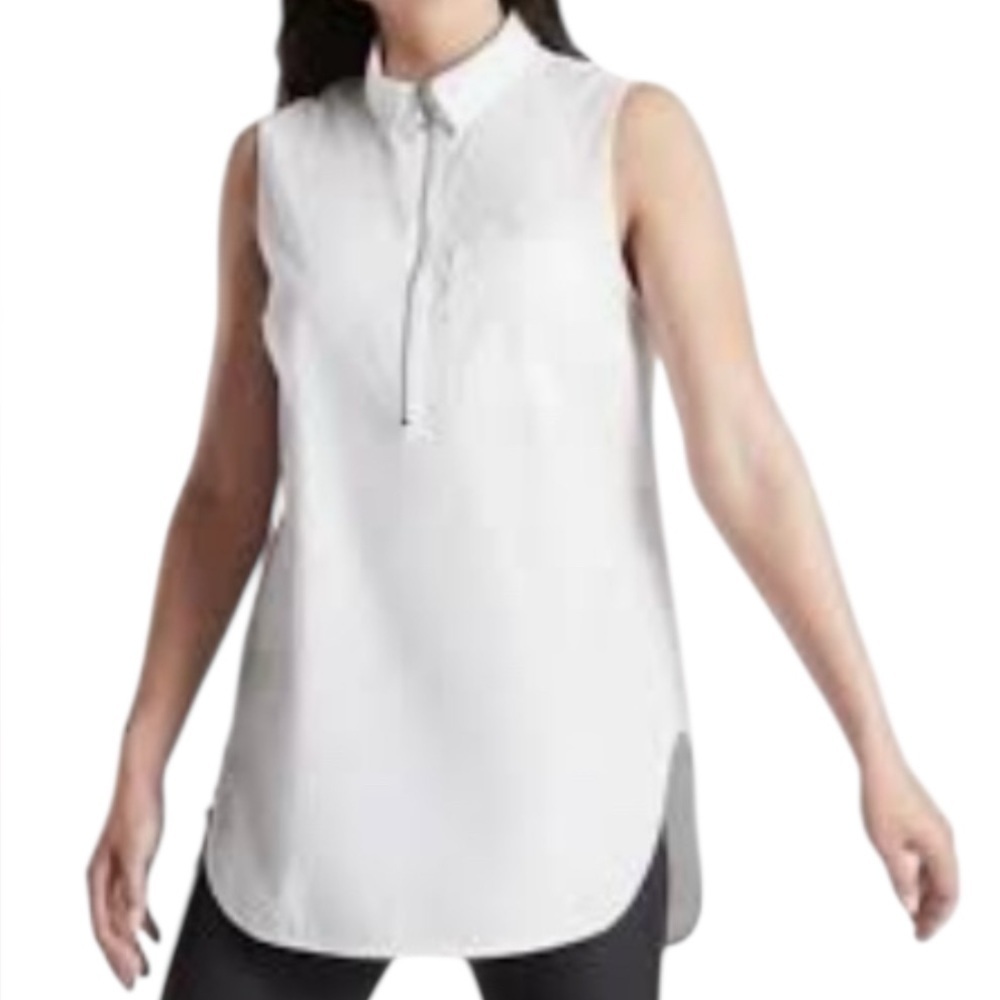 Athleta Uptown Shell White Sleeveless Commute Tank Top Size Small Style 485917